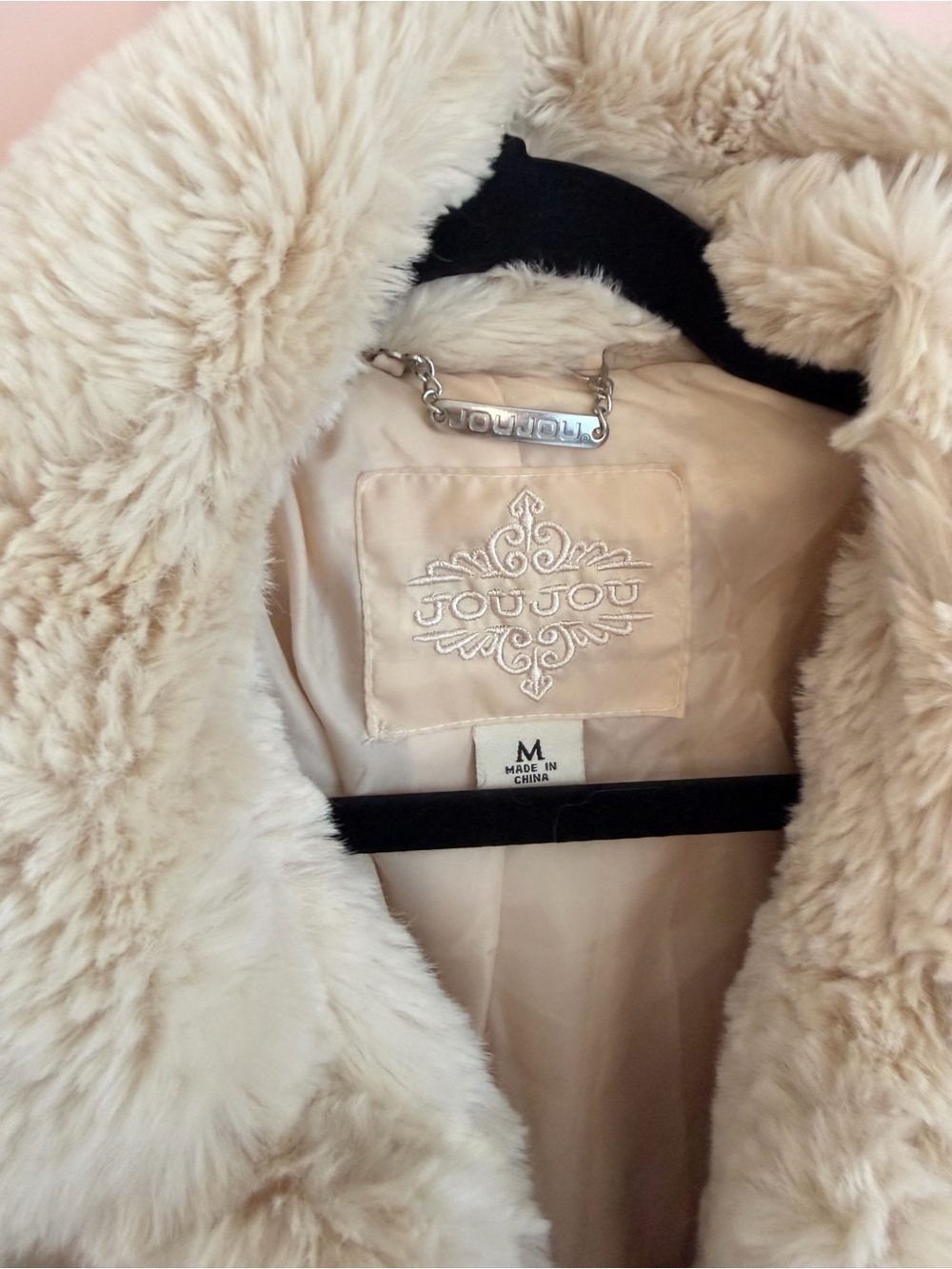 Jou Jou Cream Faux Fur Teddy JacketszM - Picture 2 of 4